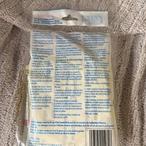 Eureka CMF-1 Package of 2 Motor Filters-2 Micron Cassette Filters NIP - Picture 2 of 4